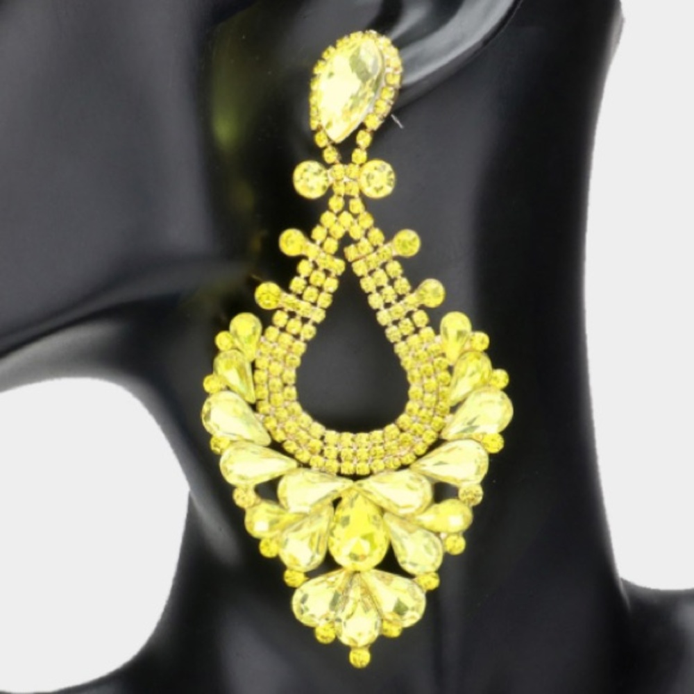 Radiant Yellow Statement Earrings - image 2
